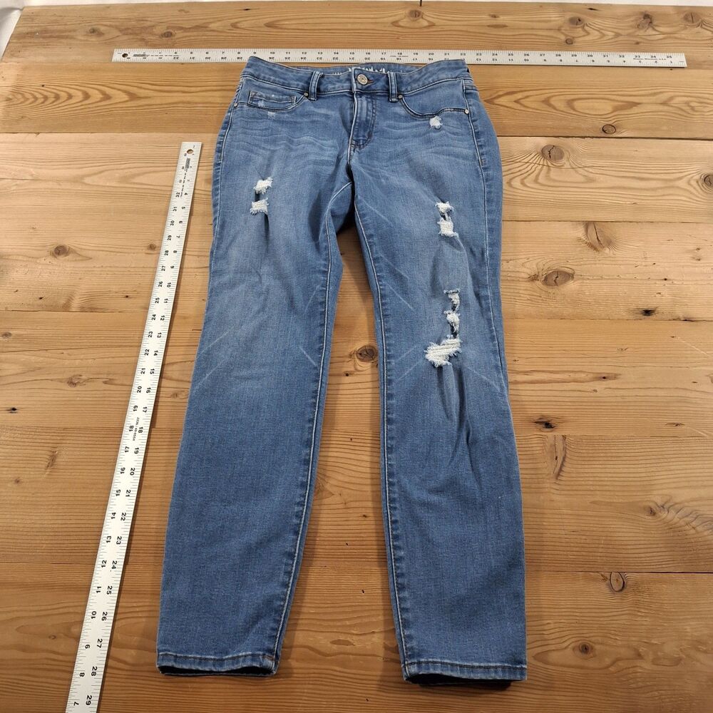 New York Rewash Womens Distressed Jeans Size 7